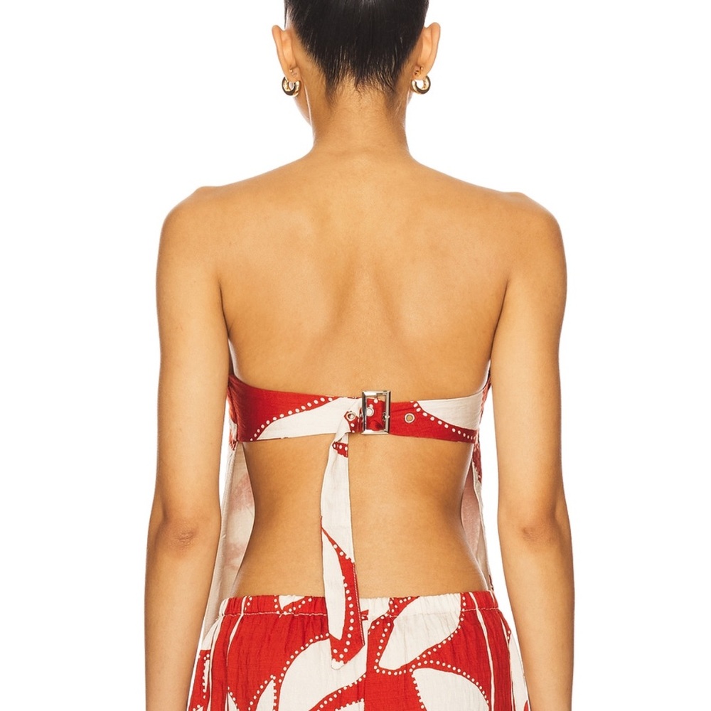 Seven Wonders Arlette Women's Strapless Red and White Jumpsuit - Picture 2 of 5